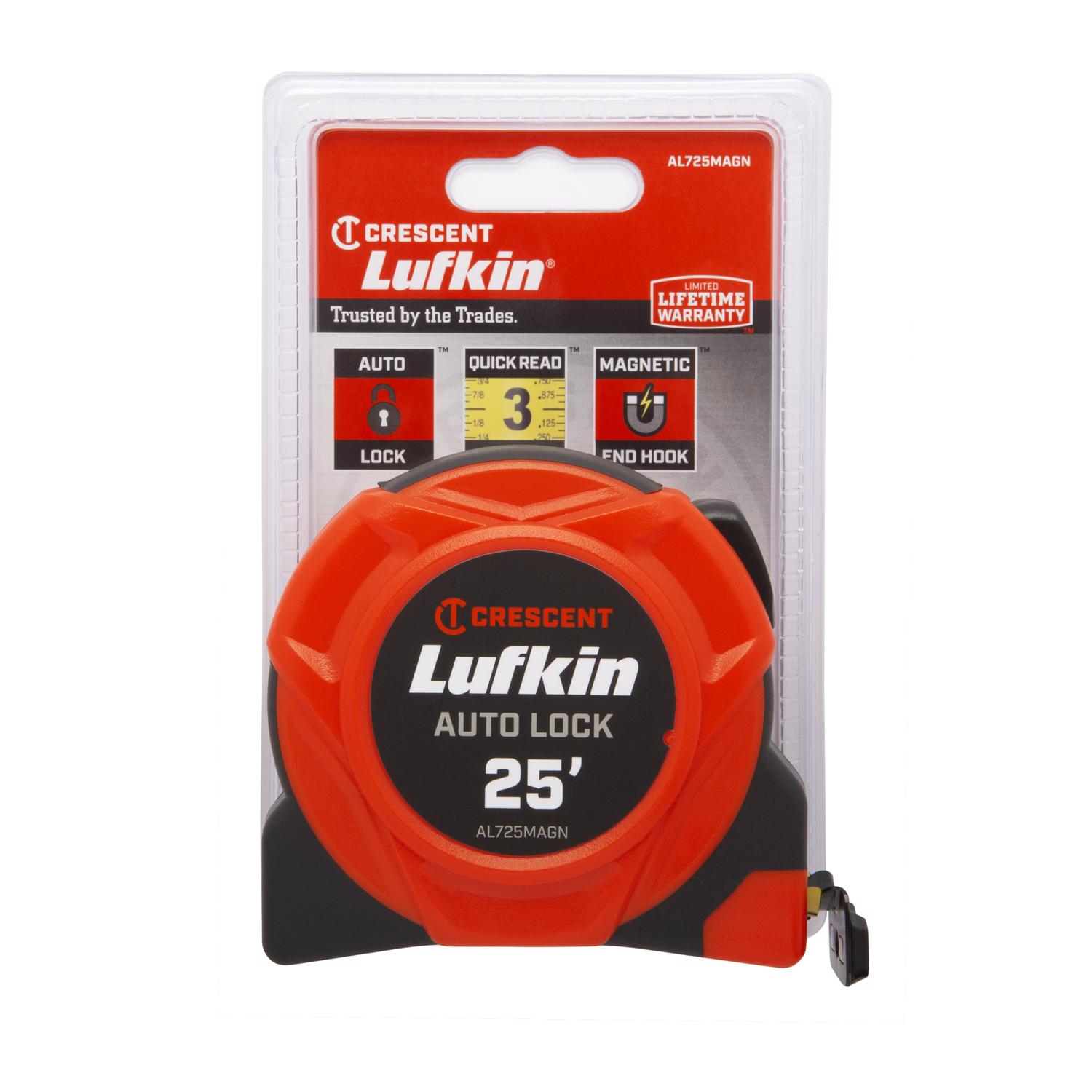 Lufkin 25 ft. L X 1 in. W Hi-Viz Magnetic Tape Measure 1 pk - Mycitystee