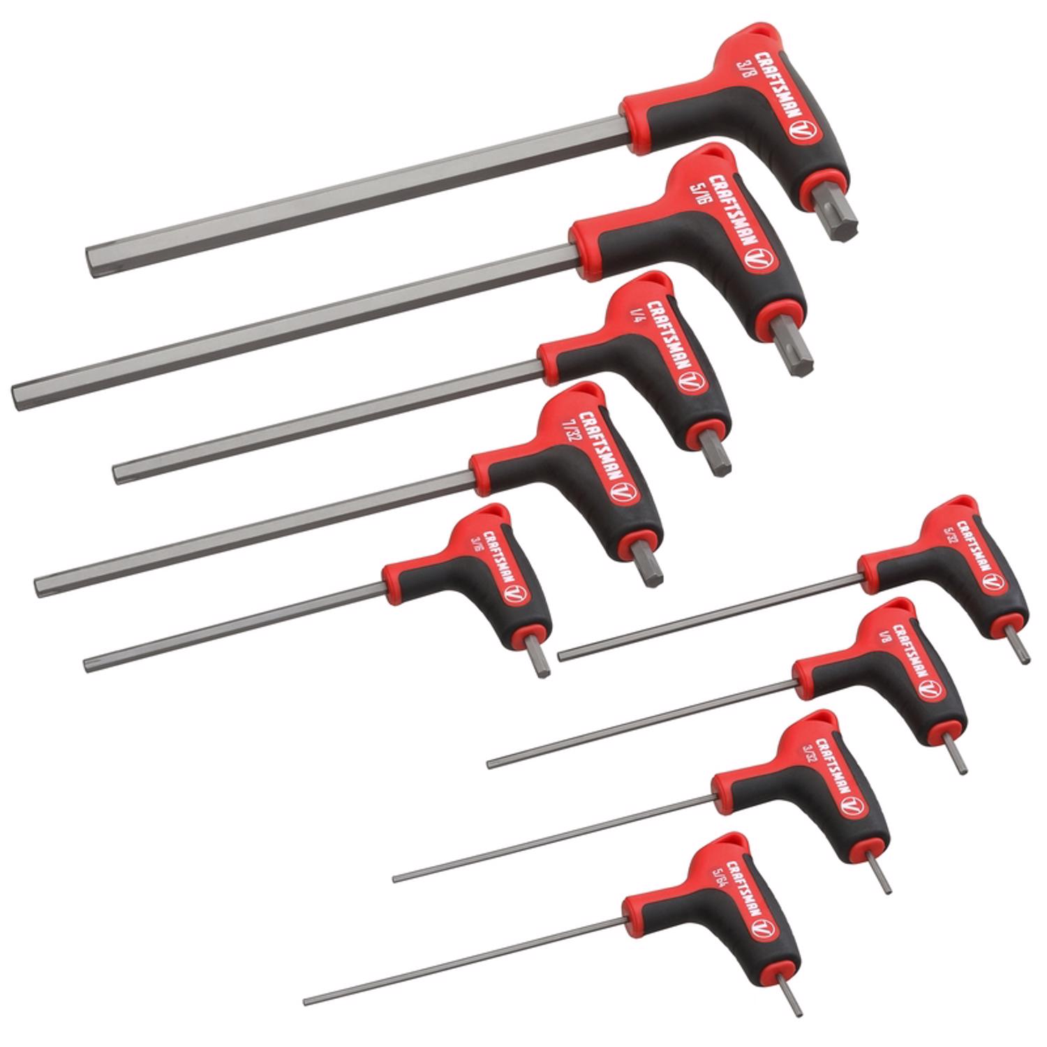 Craftsman V-Series X-Tract Technology SAE T-Handle Hex Key Set 9 pc - Mycitystee