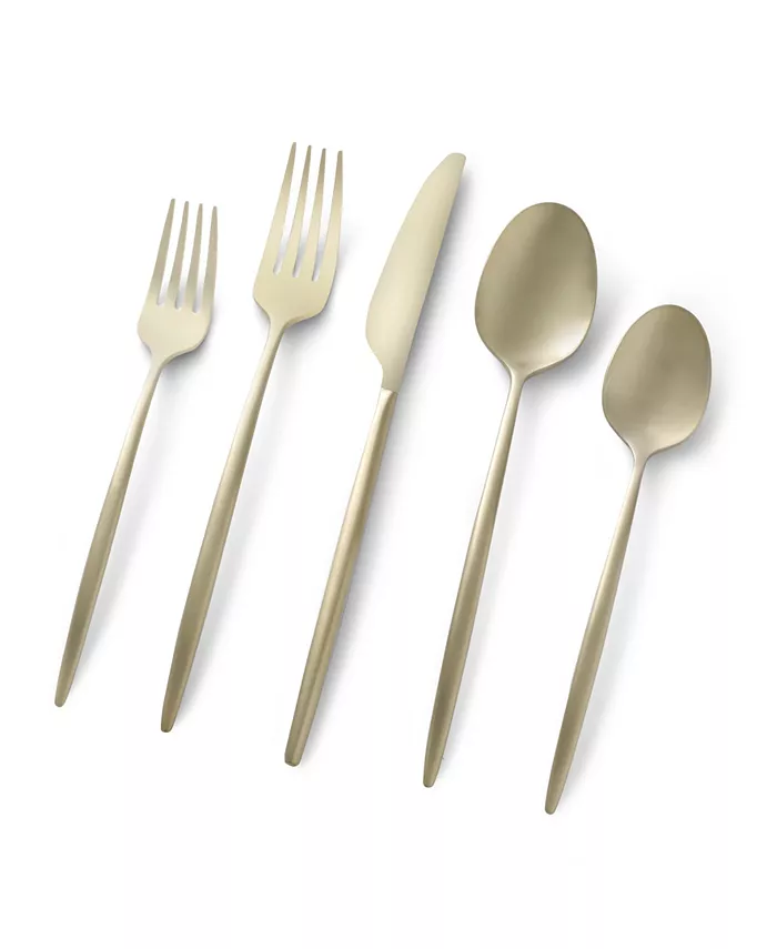 Cambridge Silversmiths Gaze Champagne Satin 20-Piece Flatware Set， Service for 4 - Mycitystee