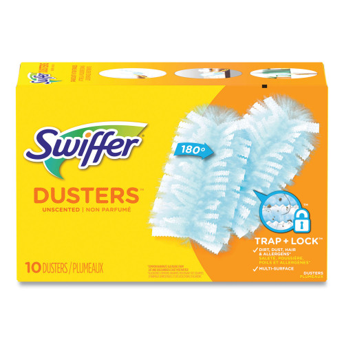 Swiffer Refill Dusters， Dust Lock Fiber， Light Blue， Unscented， 10/Box， 4 Box/Carton (21459CT) - Mycitystee