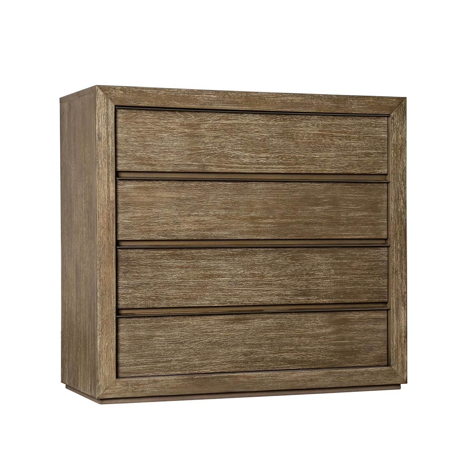 45.5 Inches 4 Drawer Chest with Recessed Pulls， Walnut Brown - - 33111550 - Mycitystee