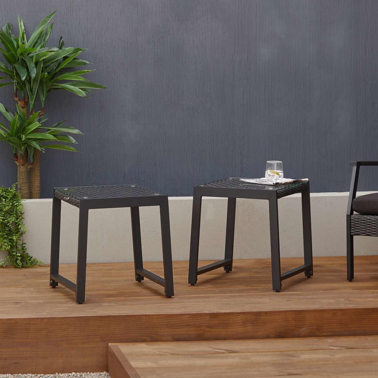 Lakeview Covewood 2 Piece Aluminum End Table Set - Mycitystee