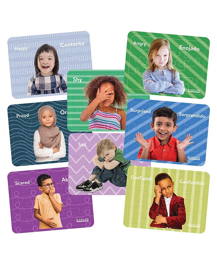 Kaplan Early Learning Photo Real Emotions Puzzles of Children - Set of 8 - Mycitystee