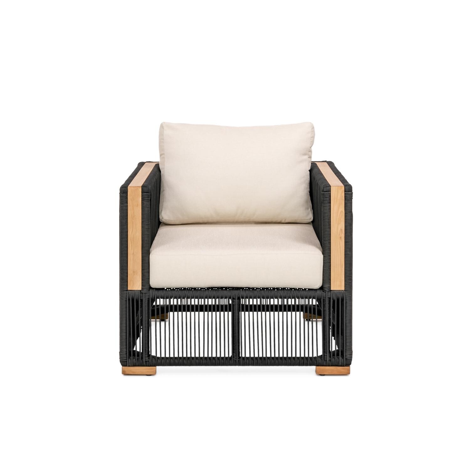 Signature Willow Bay Olefin Rope and Teak Patio Club Chair - Mycitystee