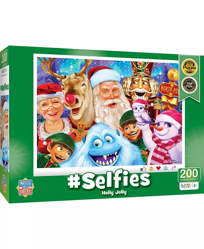 MasterPieces Puzzles Selfies - Holly Jolly 200 Piece Kids Jigsaw Puzzle - Mycitystee