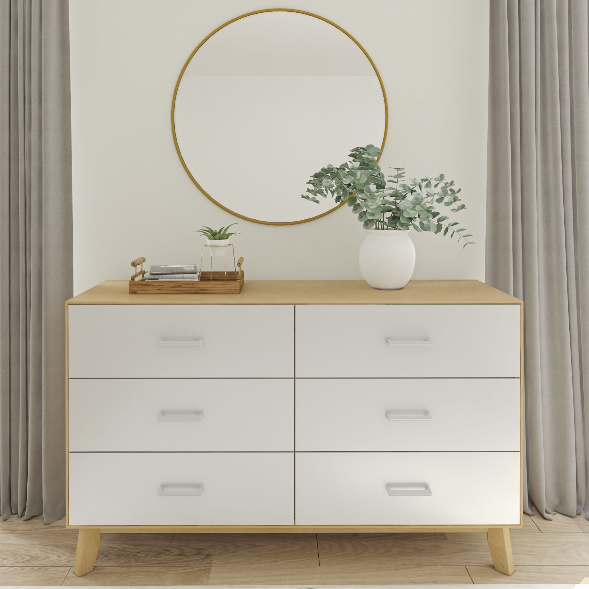 Plank and Beam Duo 6 Drawer Dresser - - 37261124 - Mycitystee