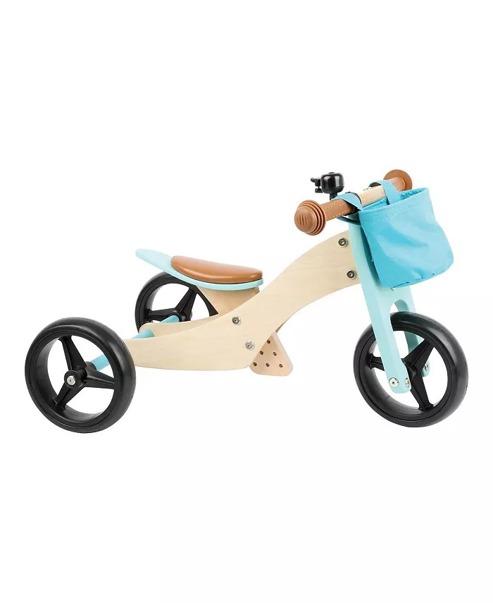 Small Foot Wooden 2-in-1 Tricycle Balance Bike - Blue - Mycitystee