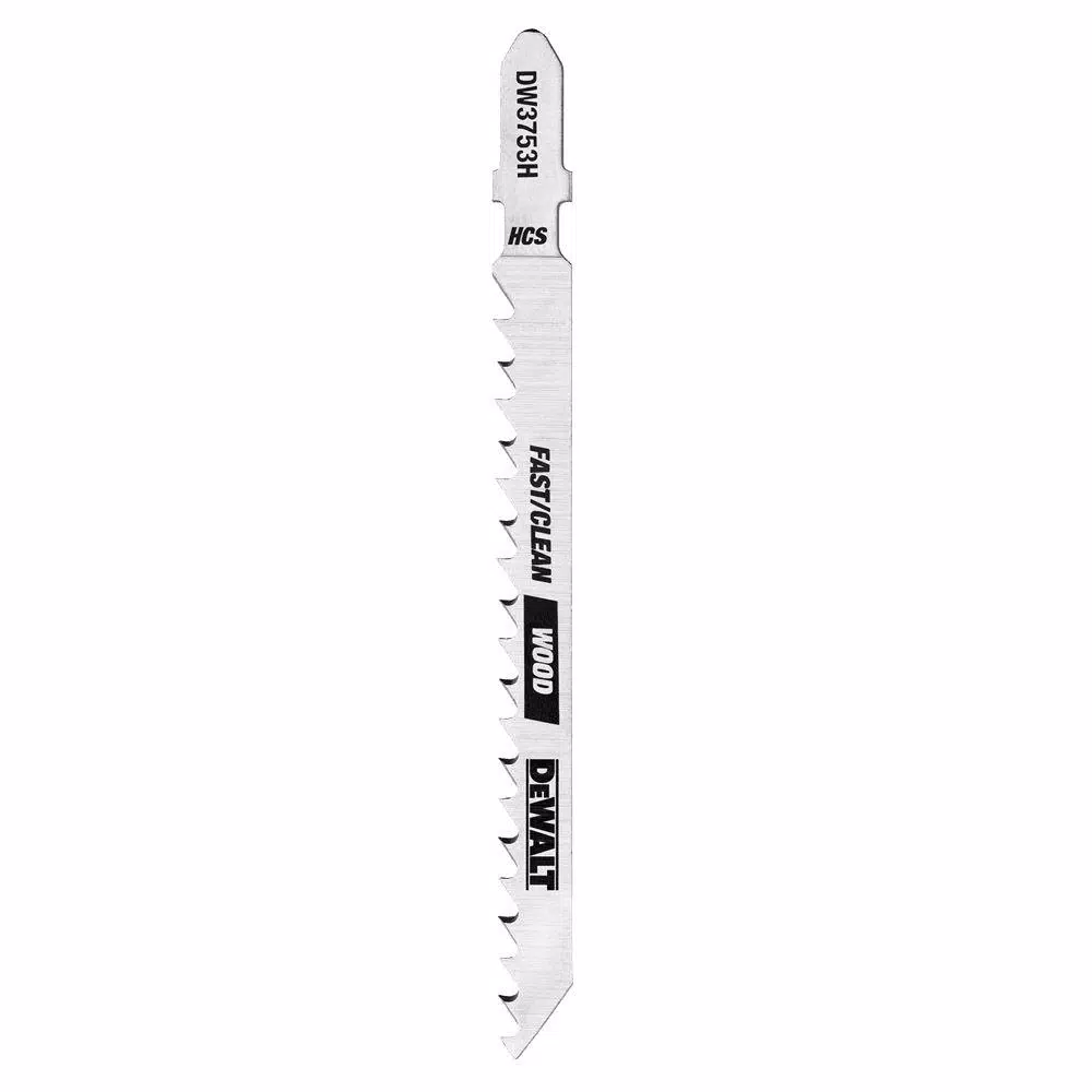 DEWALT 4 in. 6 TPI Fast Clean Wood Cutting Jig Saw Blade HCS T-Shank (5-Pack) and#8211; XDC Depot - Mycitystee