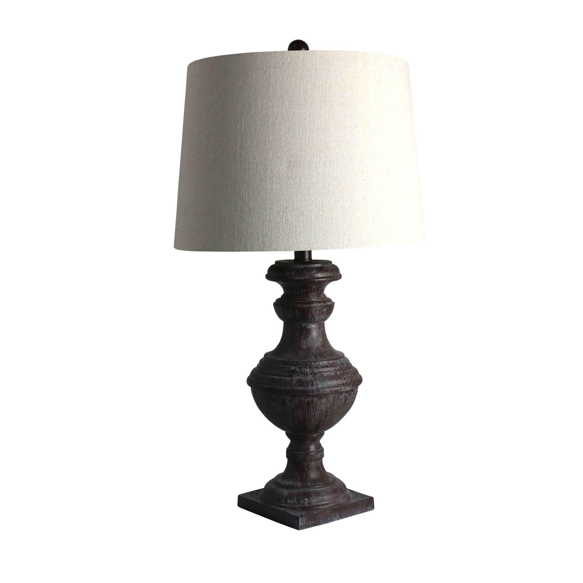 Fangio Lighting's 6264BRZ 28 in. Classic Urn On Square Pedestal Resin Table Lamp in Cottage Bronze Espresso - Mycitystee