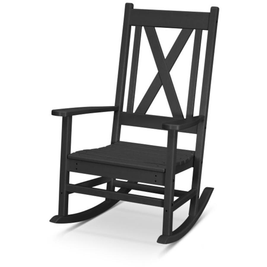 POLYWOOD Braxton Porch Rocking Chair in Black - Mycitystee