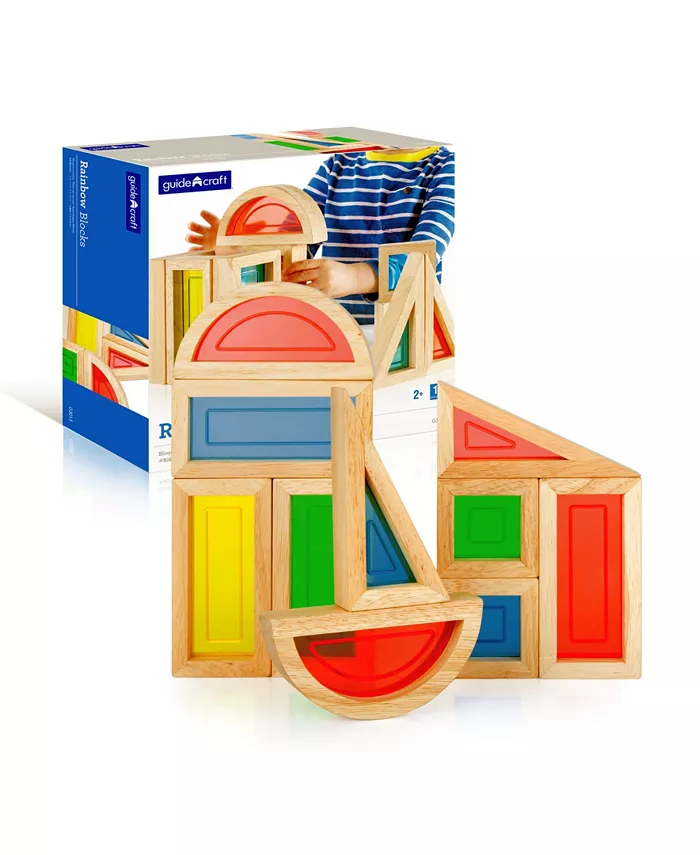 Guidecraft， Inc Guidecraft Rainbow Blocks - 10 Pieces Set - Mycitystee