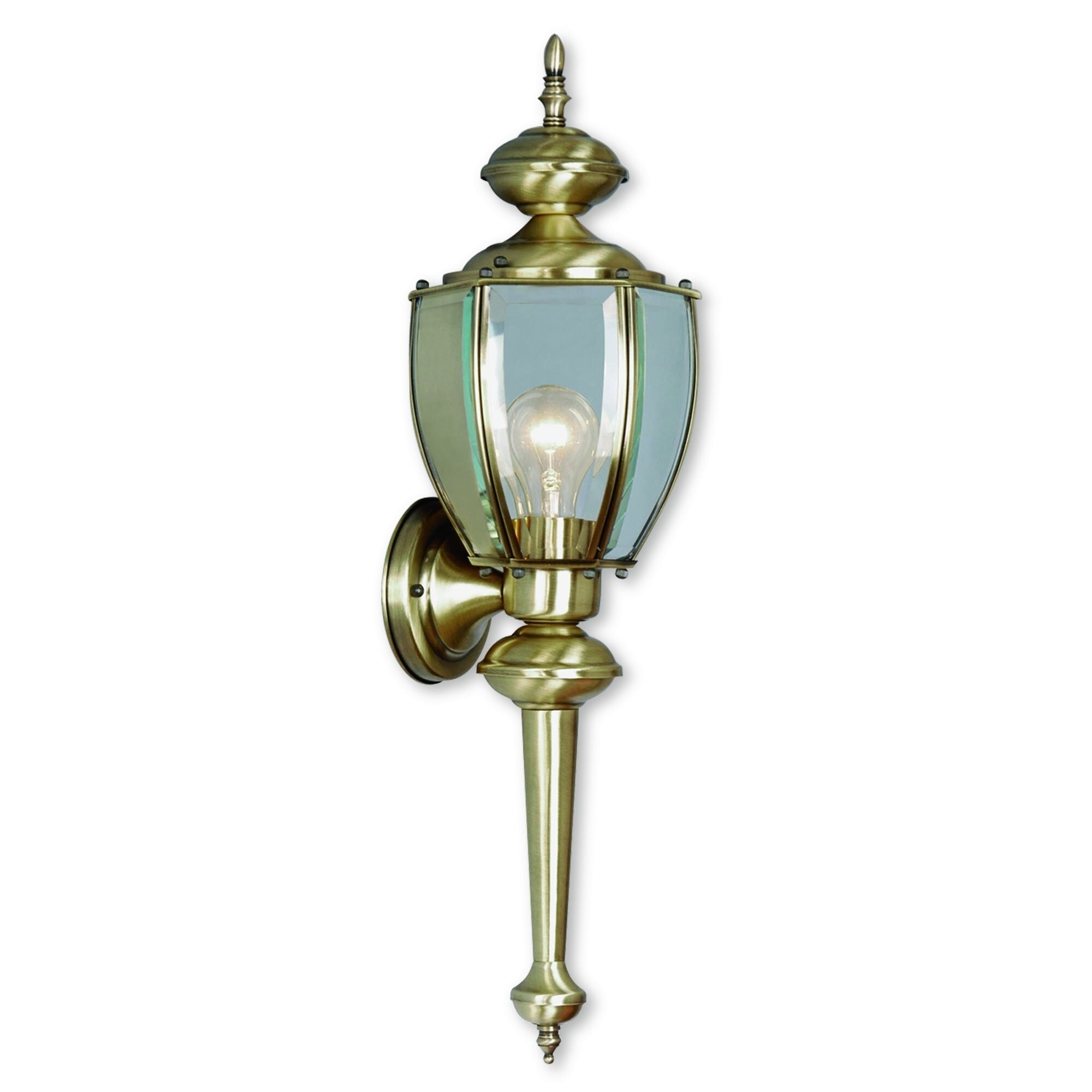 Livex Lighting Outdoor Basics Gold Brass 1-Light Outdoor Wall Lantern Shopping - The Best Deals on Outdoor Wall Lanterns | 18905757 - Mycitystee