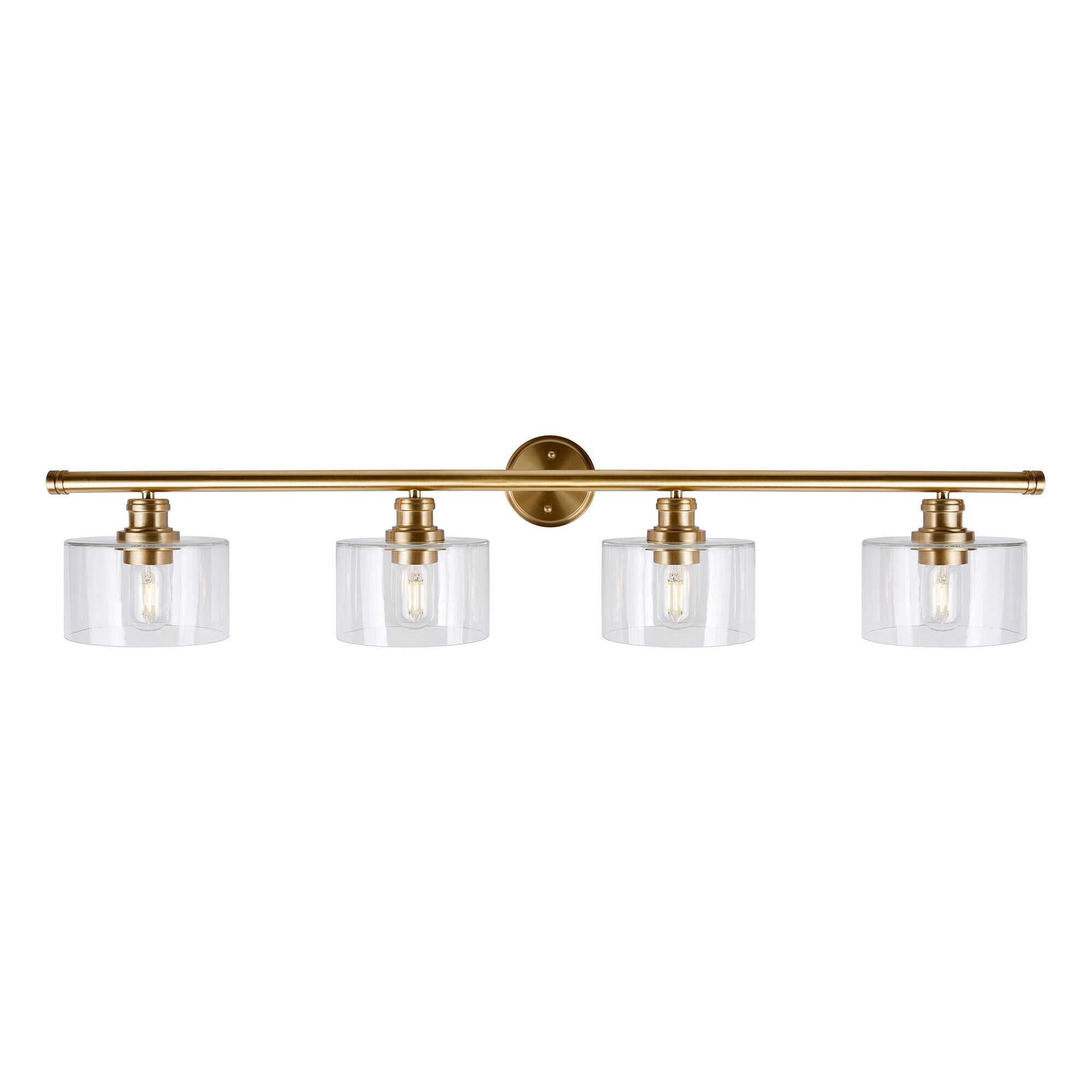 Zane 4-Light Soft Gold Bath Light with Clear Glass - Soft Gold - Mycitystee