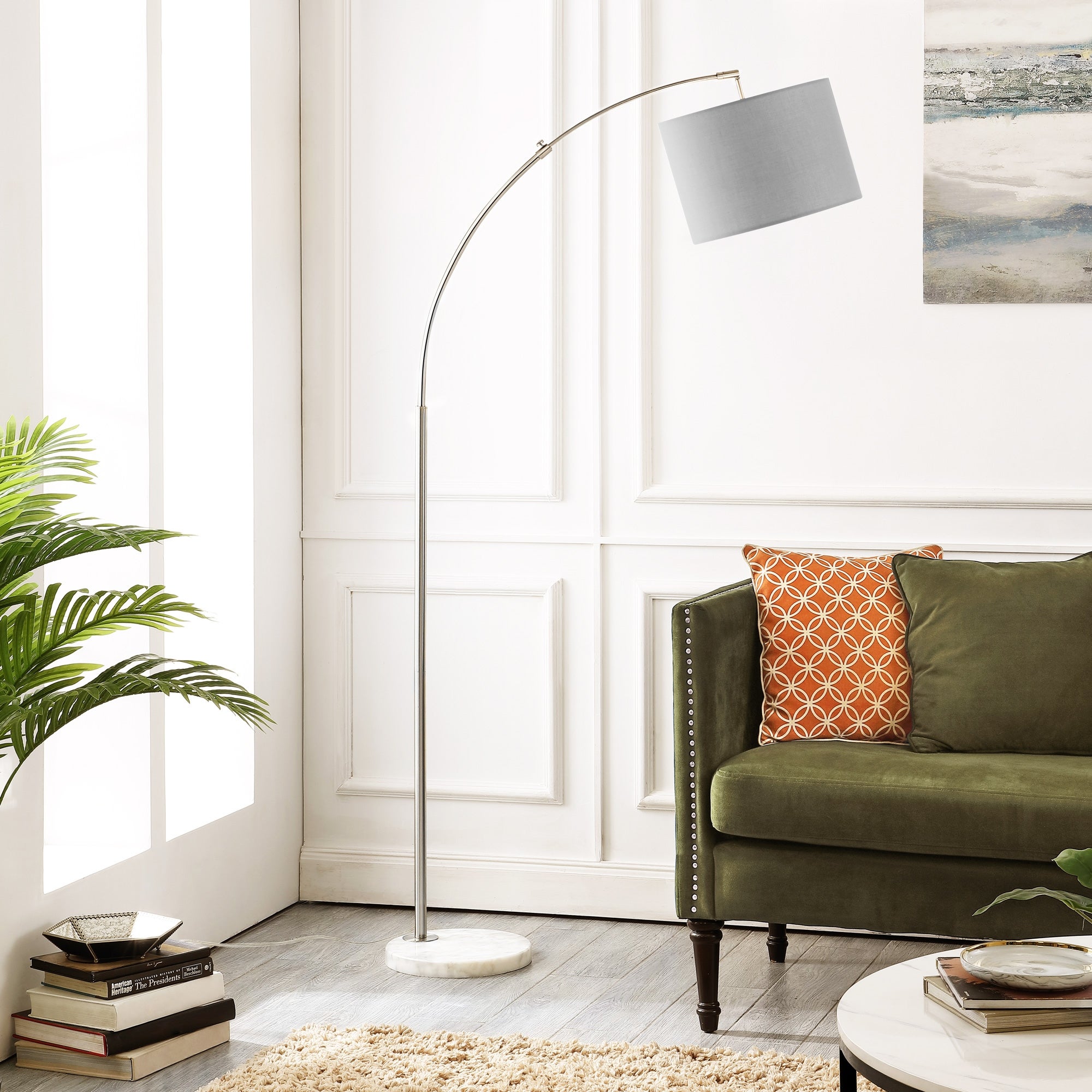 GetLedel 72-inch Modern Arch Floor Lamp with White Marble Base - Mycitystee