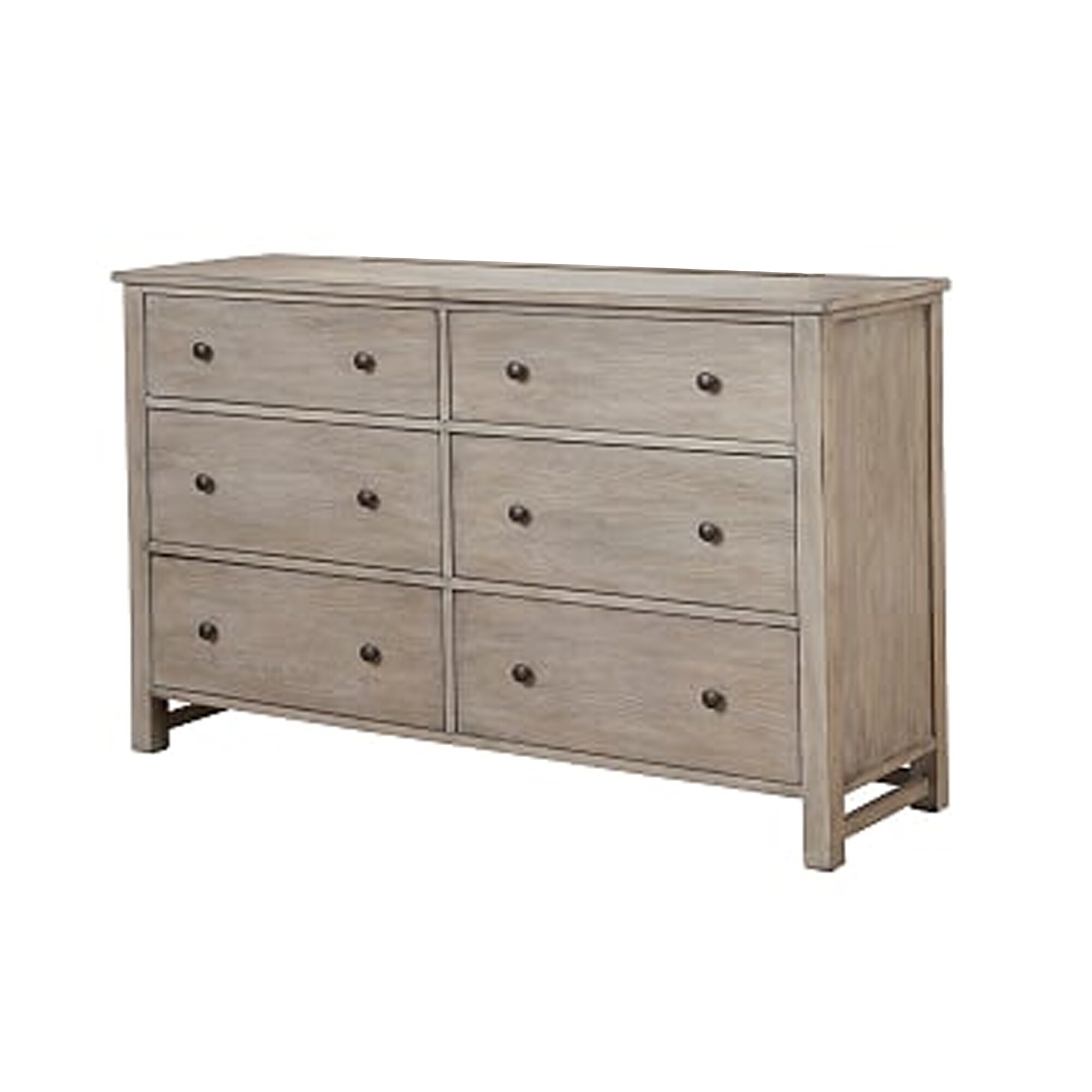 Six Drawer Transitional Style Dresser with Grain Details， Gray - - 30438479 - Mycitystee