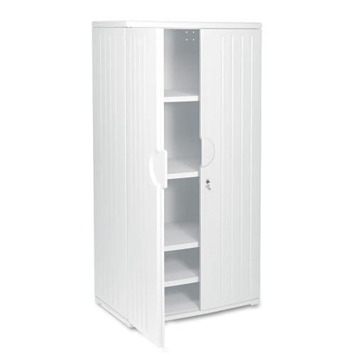 Iceberg Rough n Ready Storage Cabinet， Four-Shelf， 36w x 22d x 72h， Platinum (92573) - Mycitystee