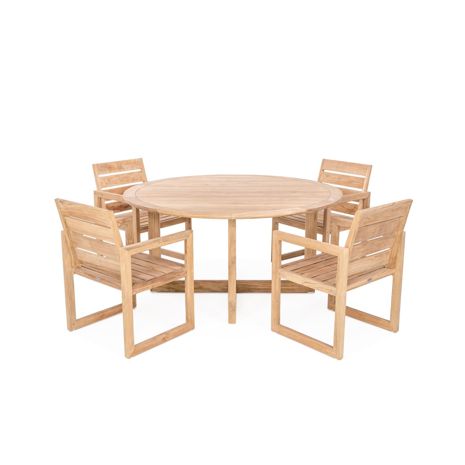 Signature Harborview 5 Piece Teak Dining Set w/ Round Table - Mycitystee