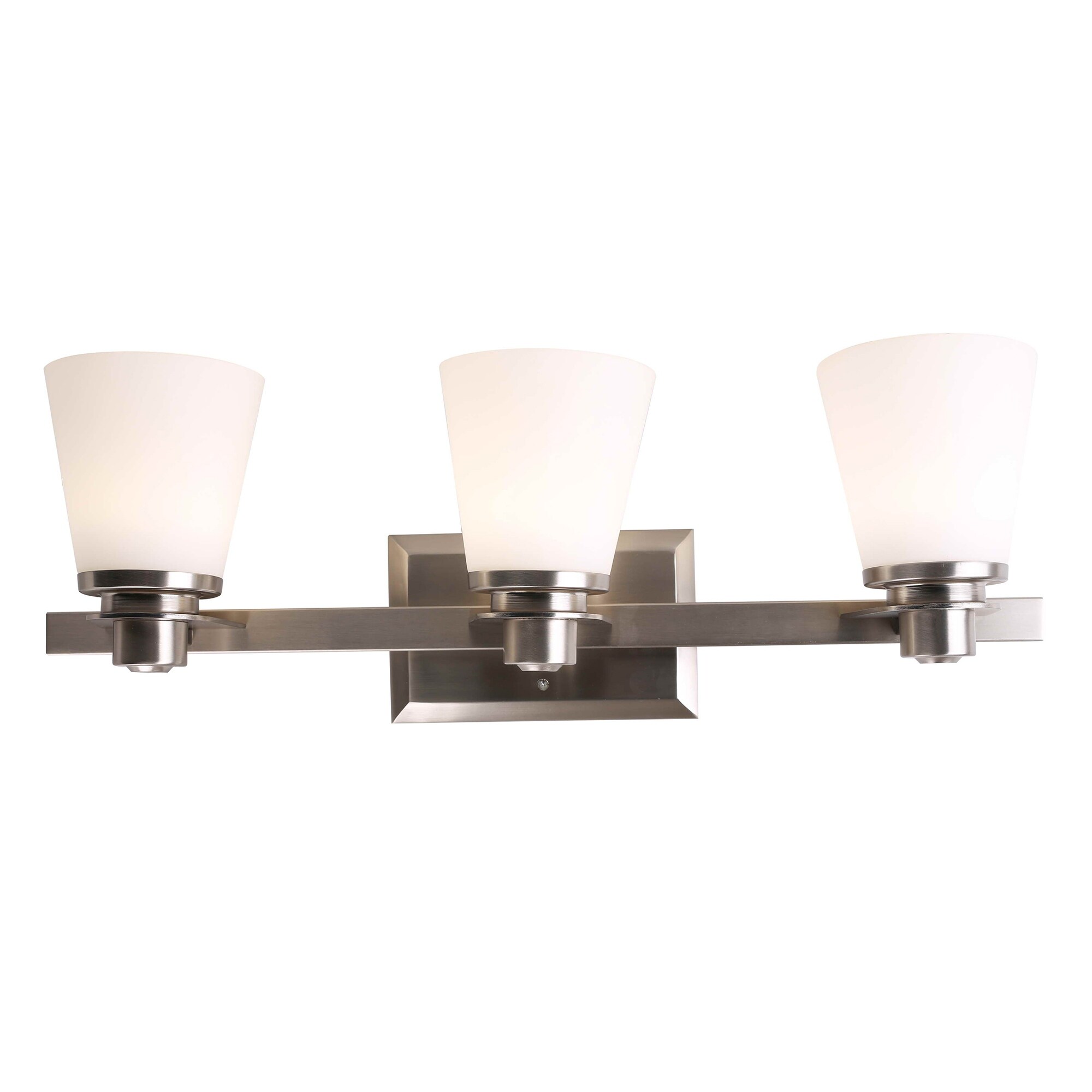 3 Light Vanity Lighting in Brushed Nickel LED integrated - Mycitystee