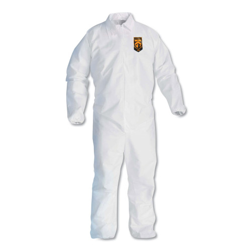 KleenGuard A40 Coveralls， Elastic Wrists/Ankles， X-Large， White (44314) - Mycitystee