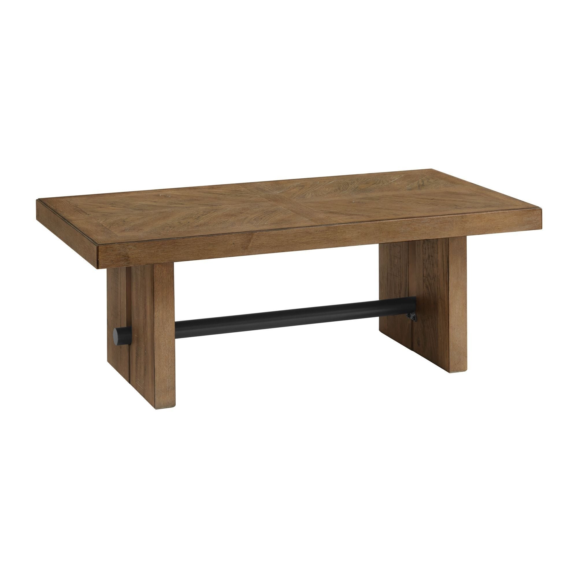 Landmark Cocktail Table with 2 Legs， Weathered Oak - Mycitystee