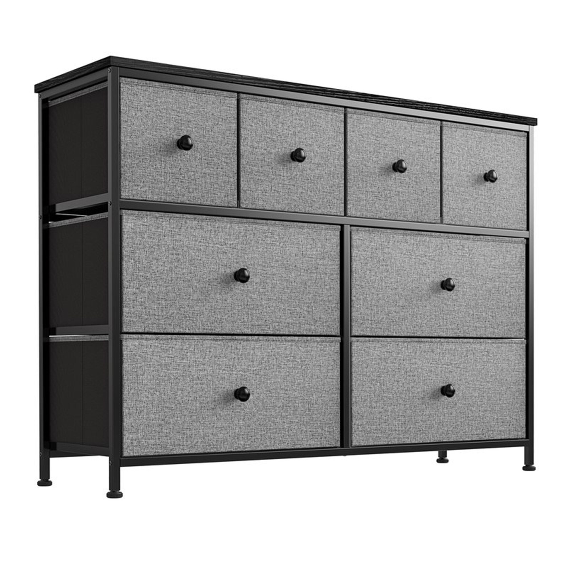 REAHOME 8 Drawer Steel Frame Bedroom Storage Organizer Chest Dresser， Light Grey - - 36792227 - Mycitystee