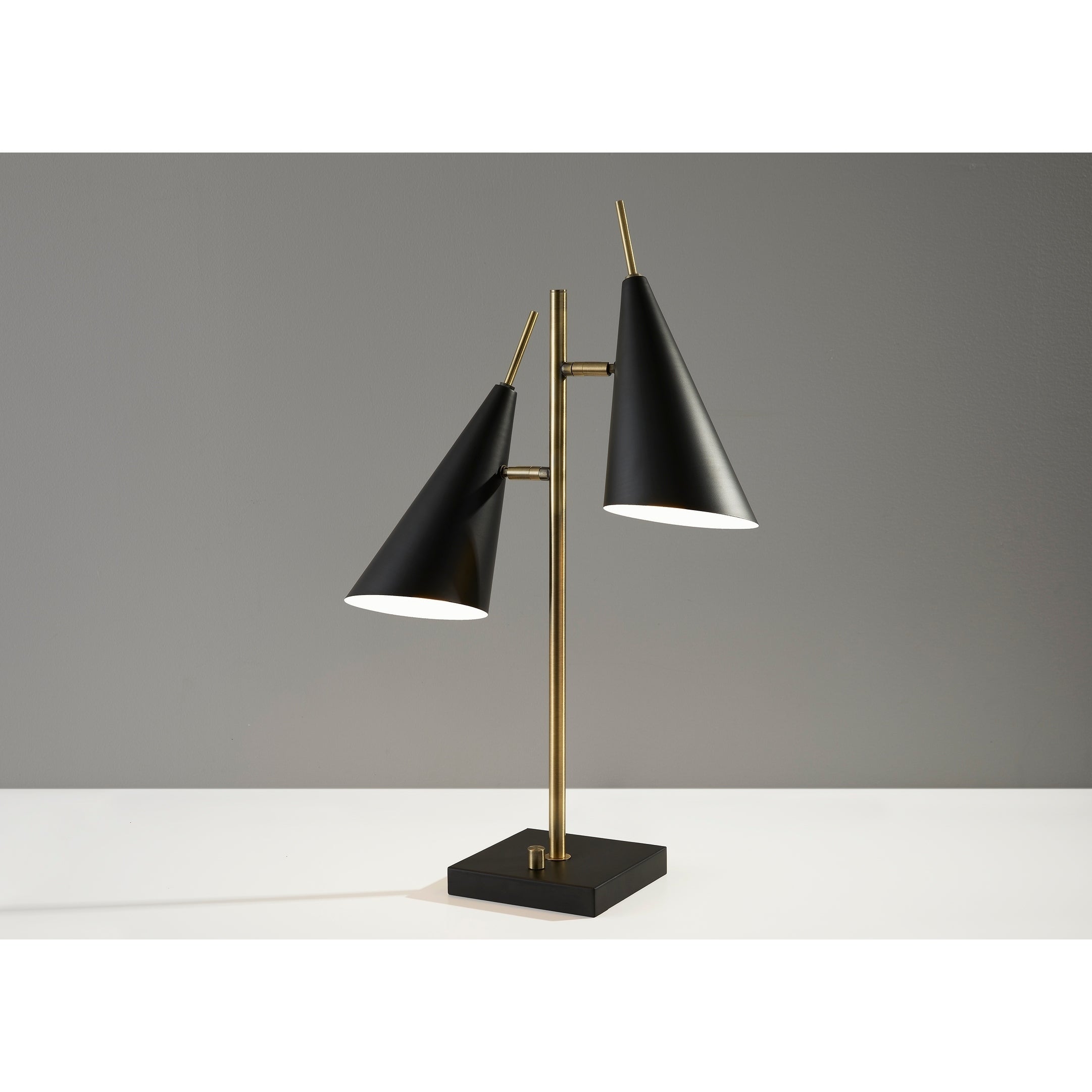 Adesso Antique Brass and Black Owen Table Lamp - Mycitystee