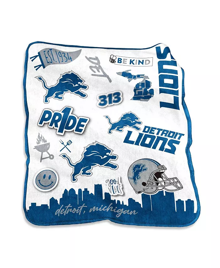 Logo Brands Detroit Lions 50'' x 60'' Native Raschel Plush Throw Blanket - Mycitystee