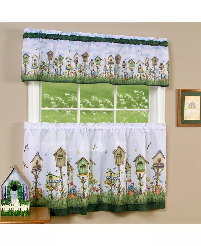 Achim Home Sweet Home Tier and Valance Window Curtain Set， 58x24 - Mycitystee