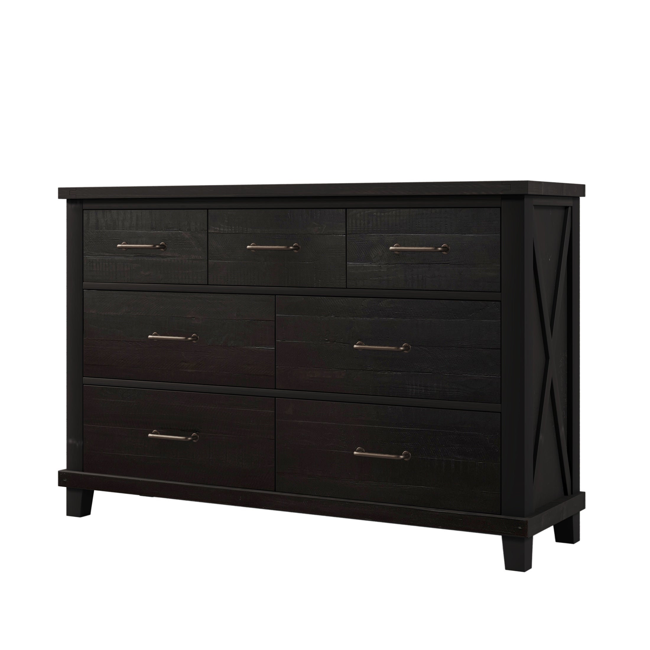Farmhouse Solid Pine Wood Seven-Drawer Dresser for Bedroom - - 37920700 - Mycitystee