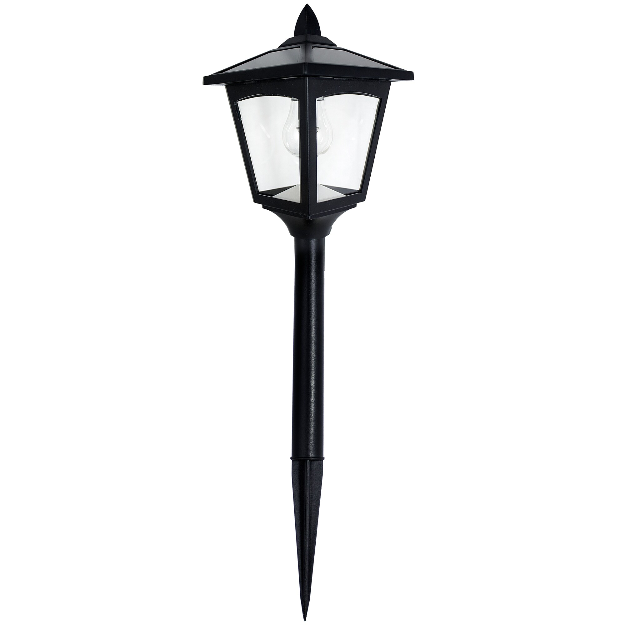 Solar Path Lights with Warm White LED Bulb - 4PK - Black - Mycitystee