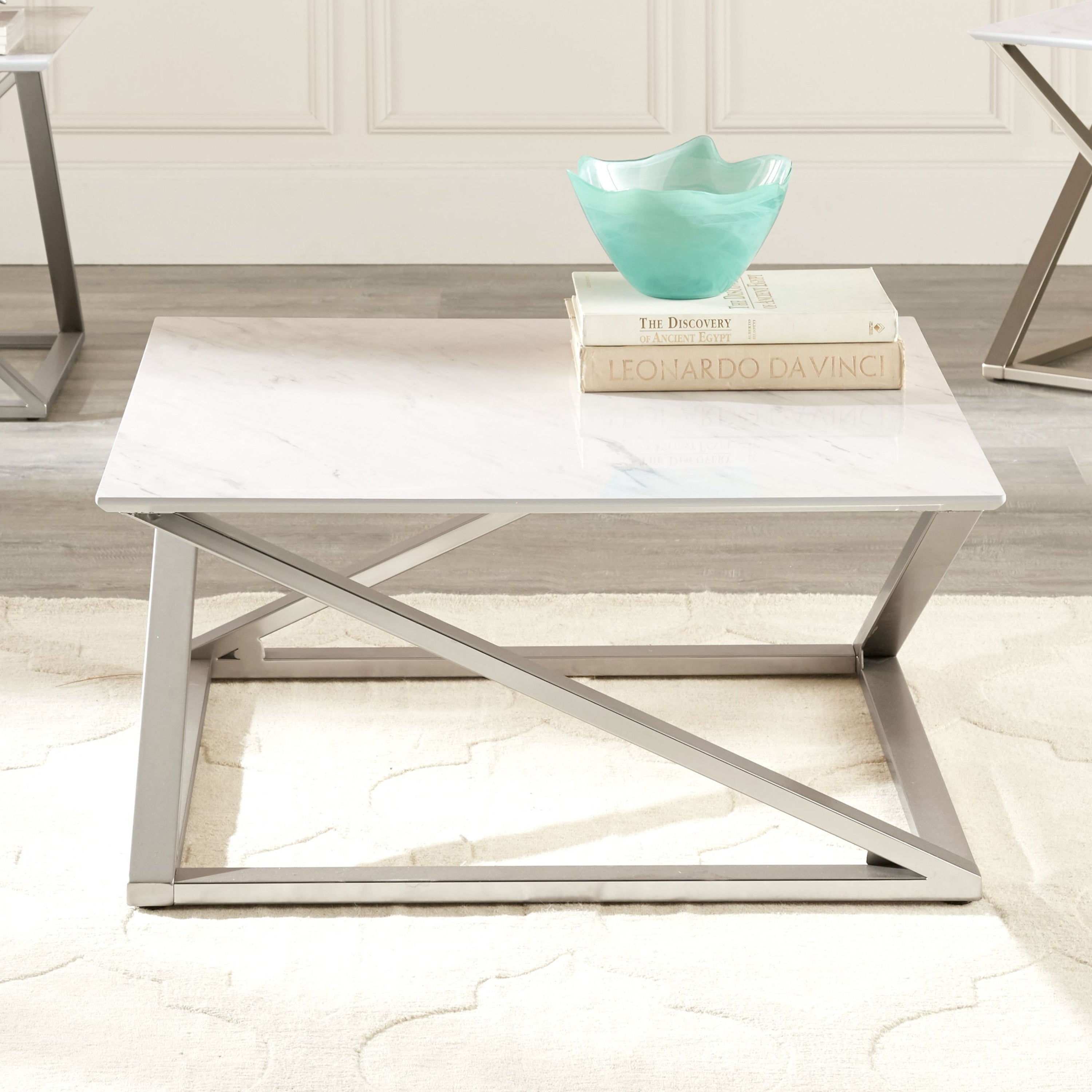 Silver Orchid Zilina Faux Marble Top Coffee Table - Mycitystee