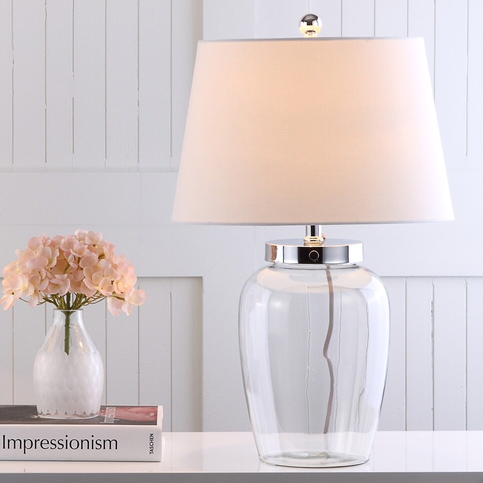 SAFAVIEH Lighting 23-inch Evan Clear Glass Table Lamp - 15