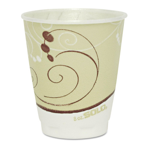 Dart Trophy Plus Dual Temperature Insulated Cups in Symphony Design， 8 oz， Beige， 1，000/Carton (X8J8002) - Mycitystee