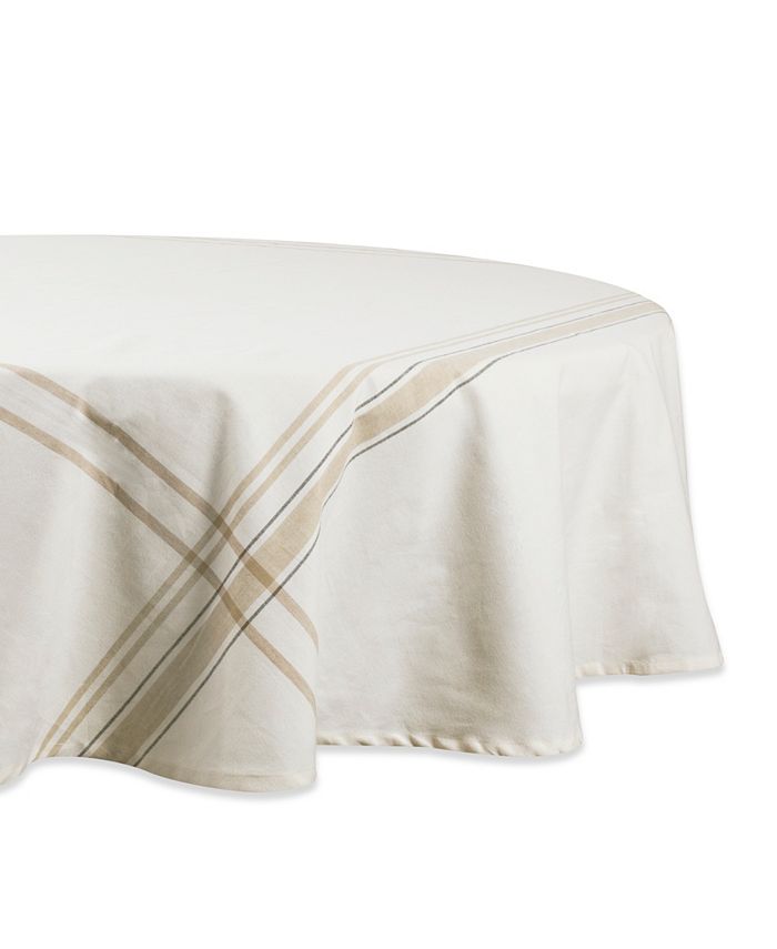 Design Imports Chambray French Stripe Tablecloth 70