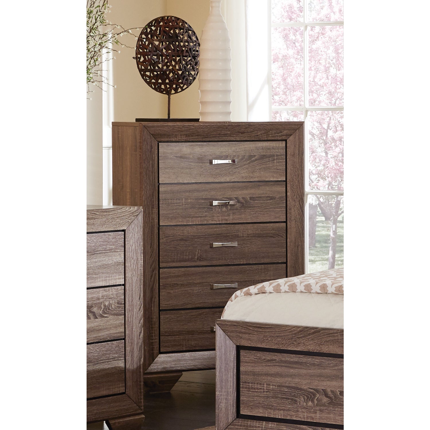 Coaster Furniture Kauffman Washed Taupe 5-drawer Chest - - 12392085 - Mycitystee