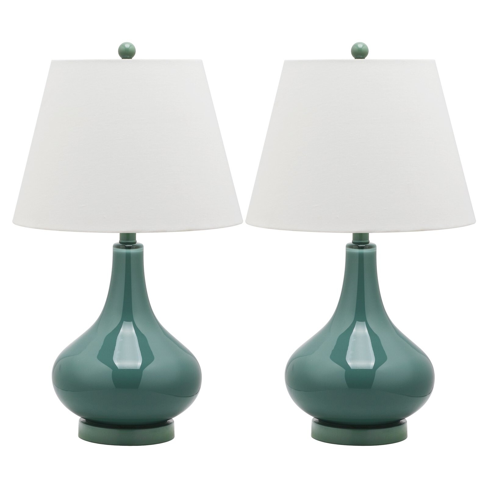 Amy 24 in. H Gourd Solid Glass Table Lamp， Set of 2 - Mycitystee