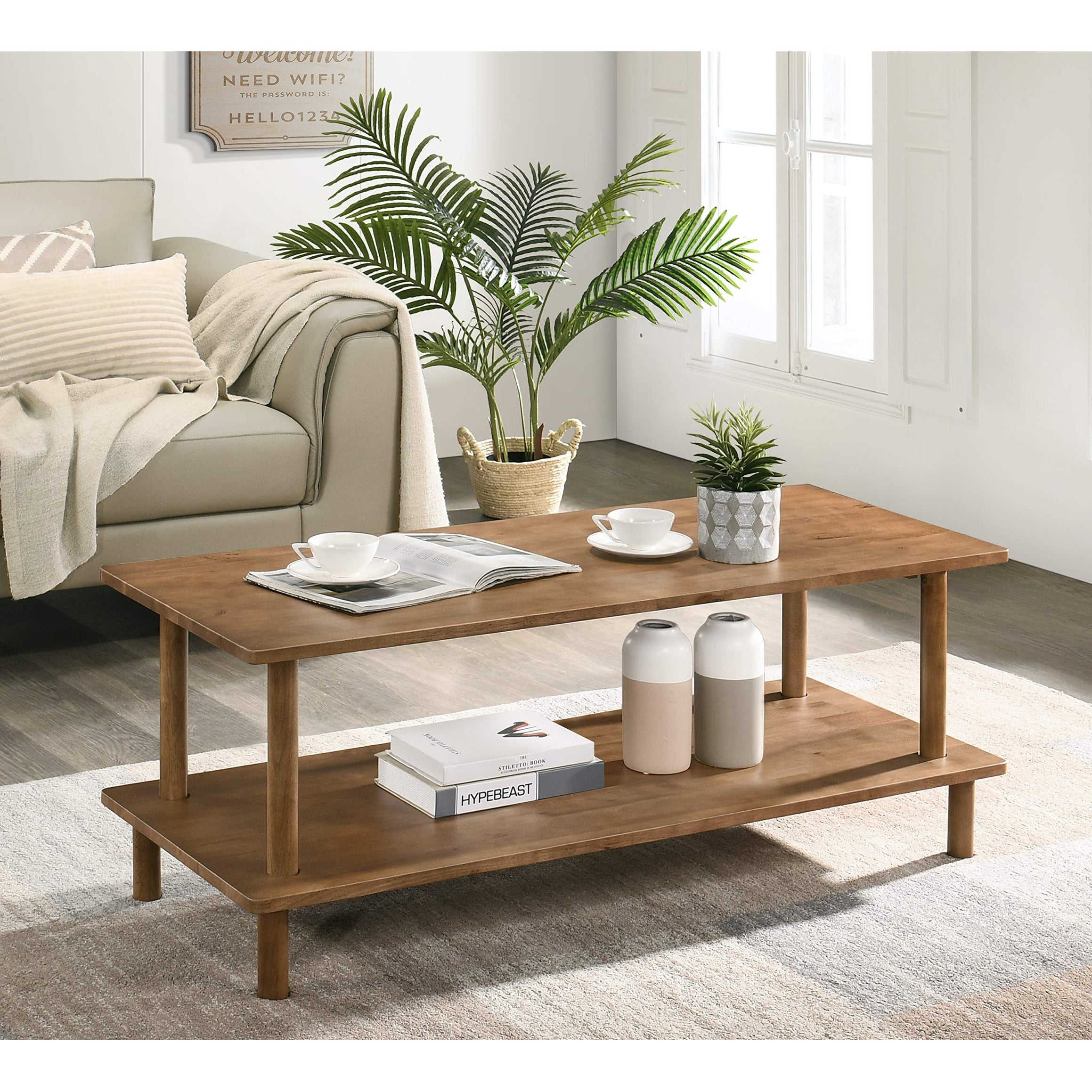 Wood Coffee Table with Storage - Wooden Coffee Tables for Living Room - Small Coffee Table - Center Table for Modern， - Mycitystee