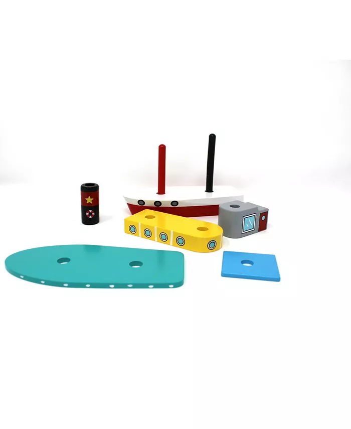 Jack Rabbit Creations Tugboat Stack Play Puzzle Toy Set， 6 Piece - Mycitystee