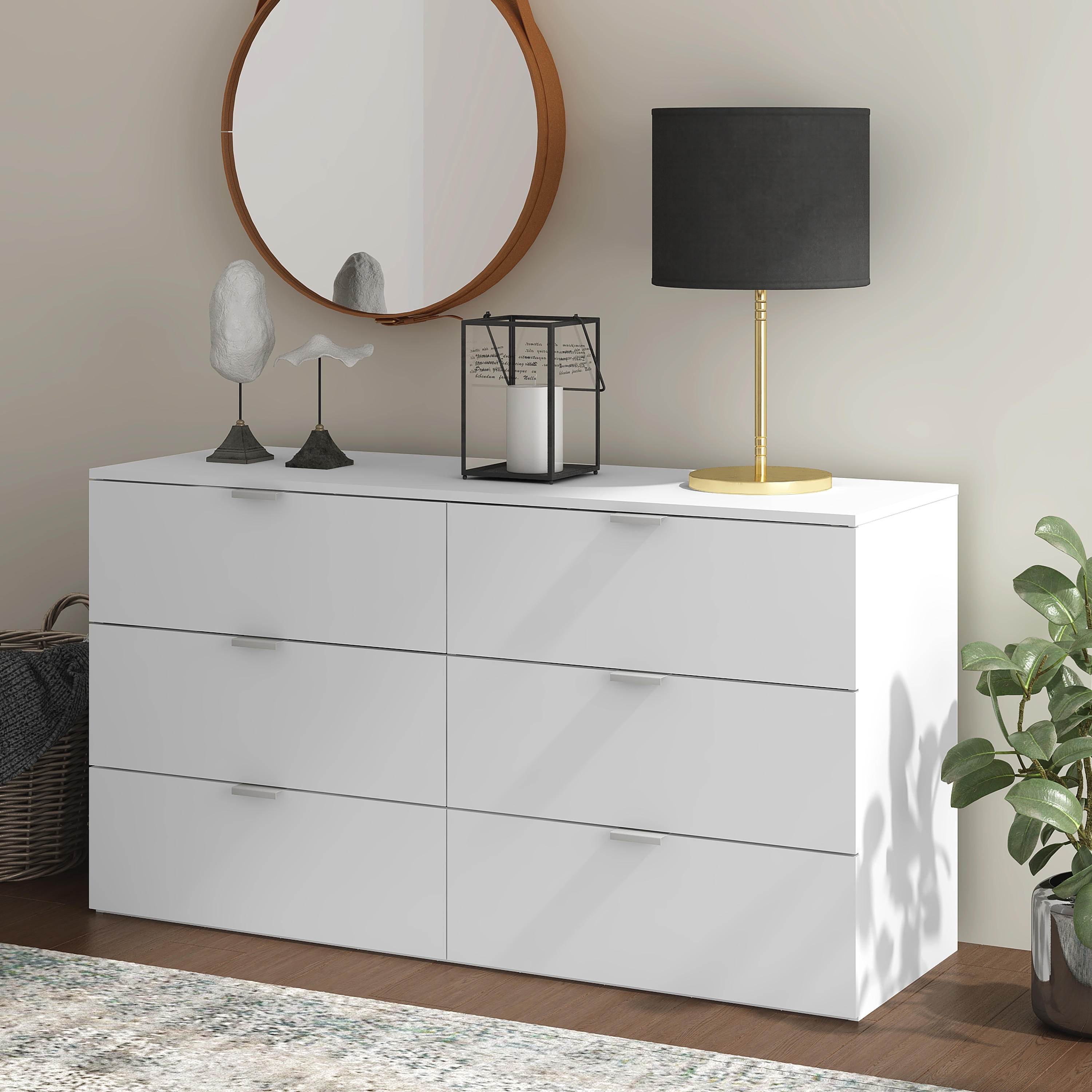 Living Essentials by Hillsdale Delmar Wood 6 Drawer Dresser - - 34271669 - Mycitystee
