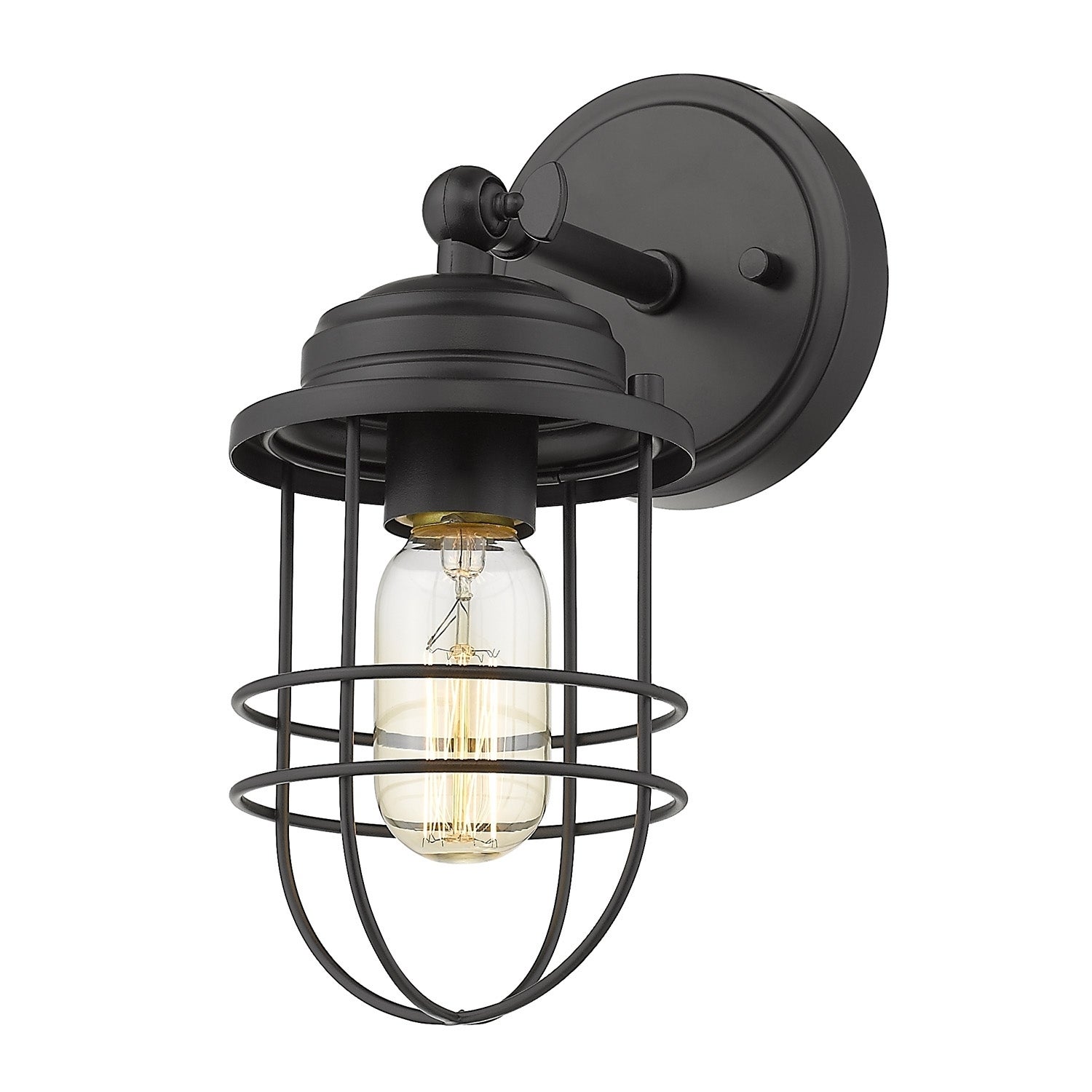Seaport 1 Light Wall Sconce in Black - Mycitystee