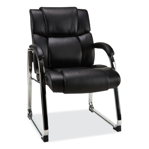 Alera Hildred Series Guest Chair， 25 x 28.94 x 37.8，  Black Seat/Back， Chrome Base (HD4319) - Mycitystee