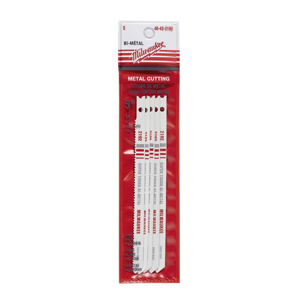 Milwaukee 5 in. 14 TPI Bi-Metal Jig Saw Blade 5PK 48-42-2192 from Milwaukee - Mycitystee