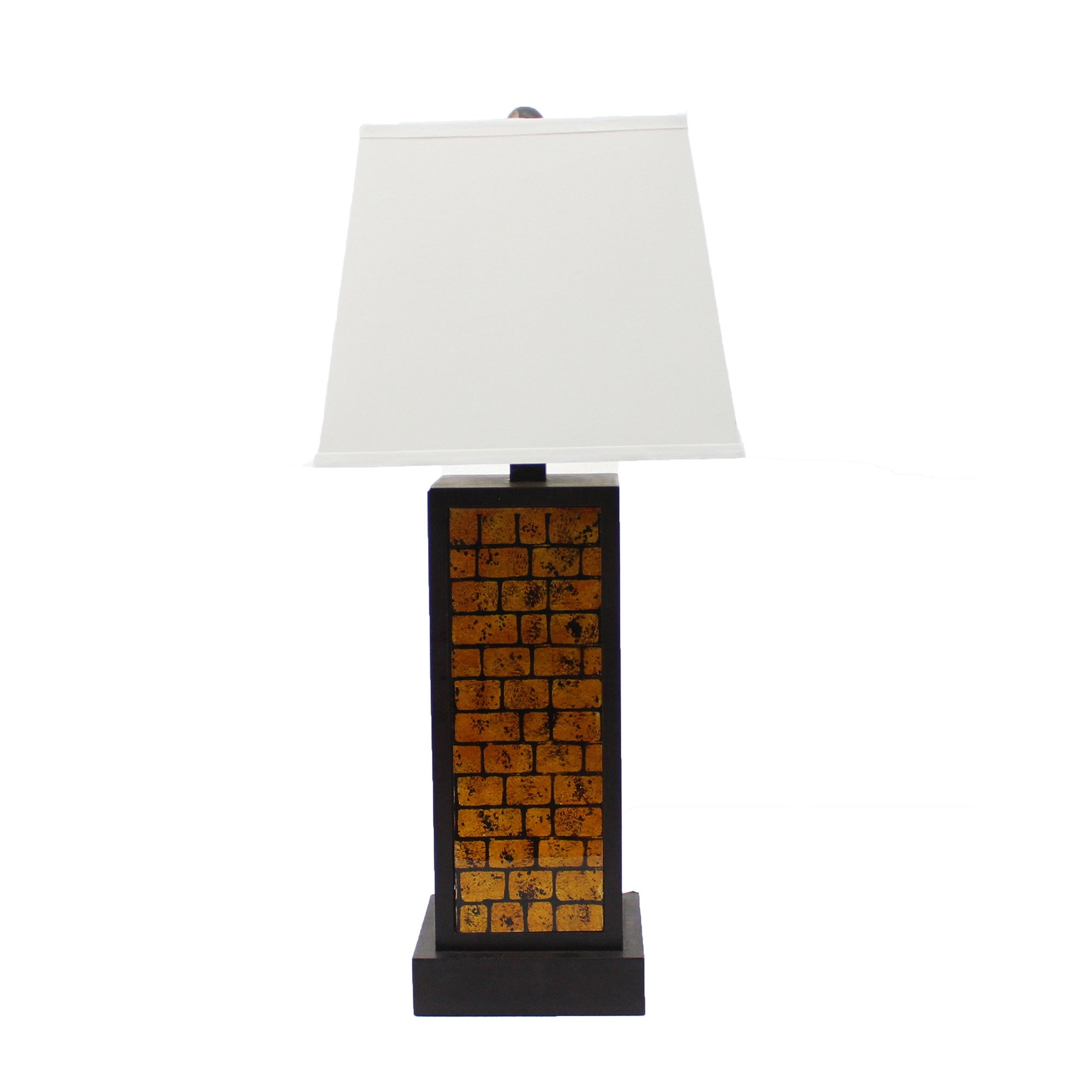 13 x 15 x 30.75 Black Metal With Yellow Brick Pattern - Table Lamp - 13 x 15 x 30.75 - Mycitystee