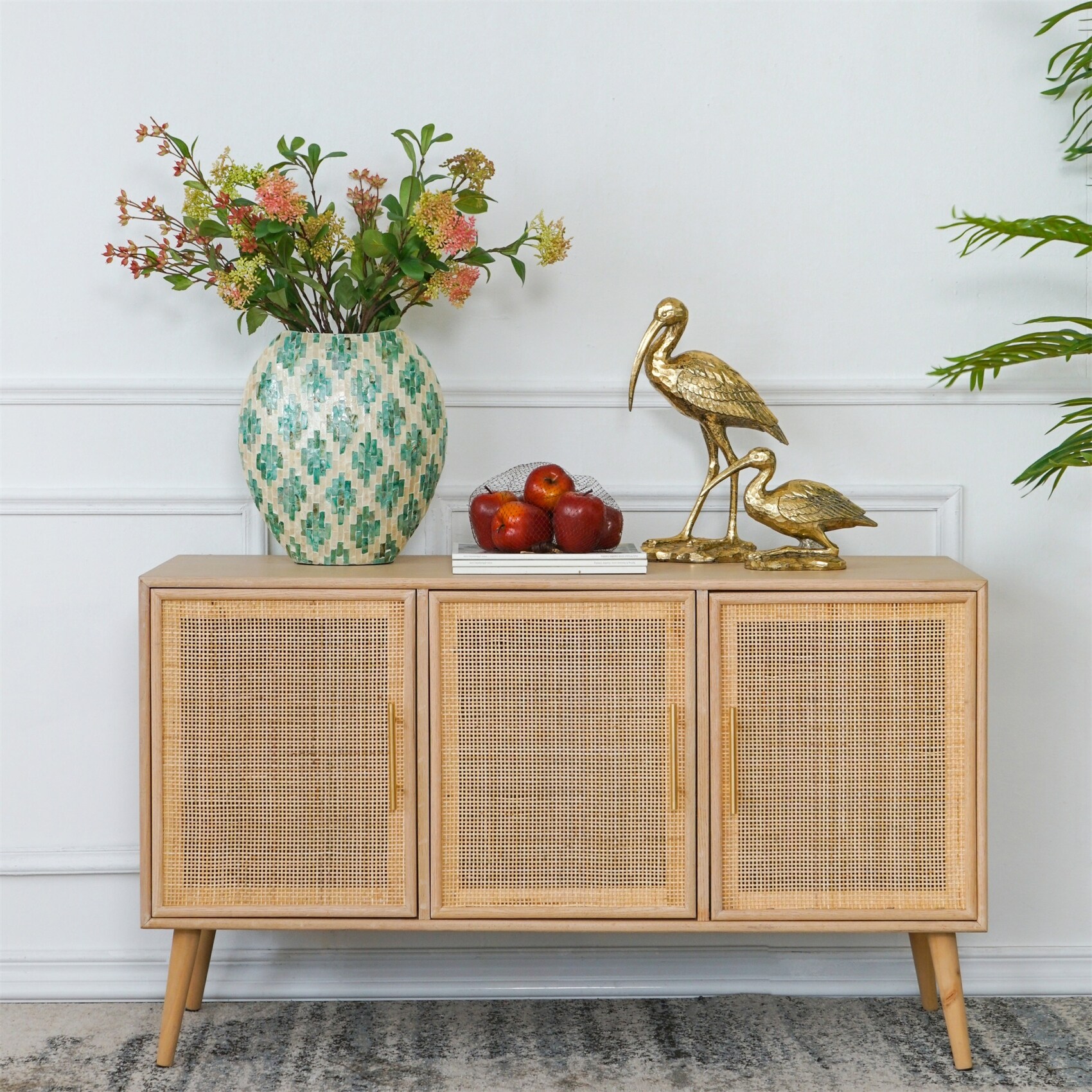 Dresser Storage Cabinet with Natural Rattan Decorated Door - - 37834884 - Mycitystee