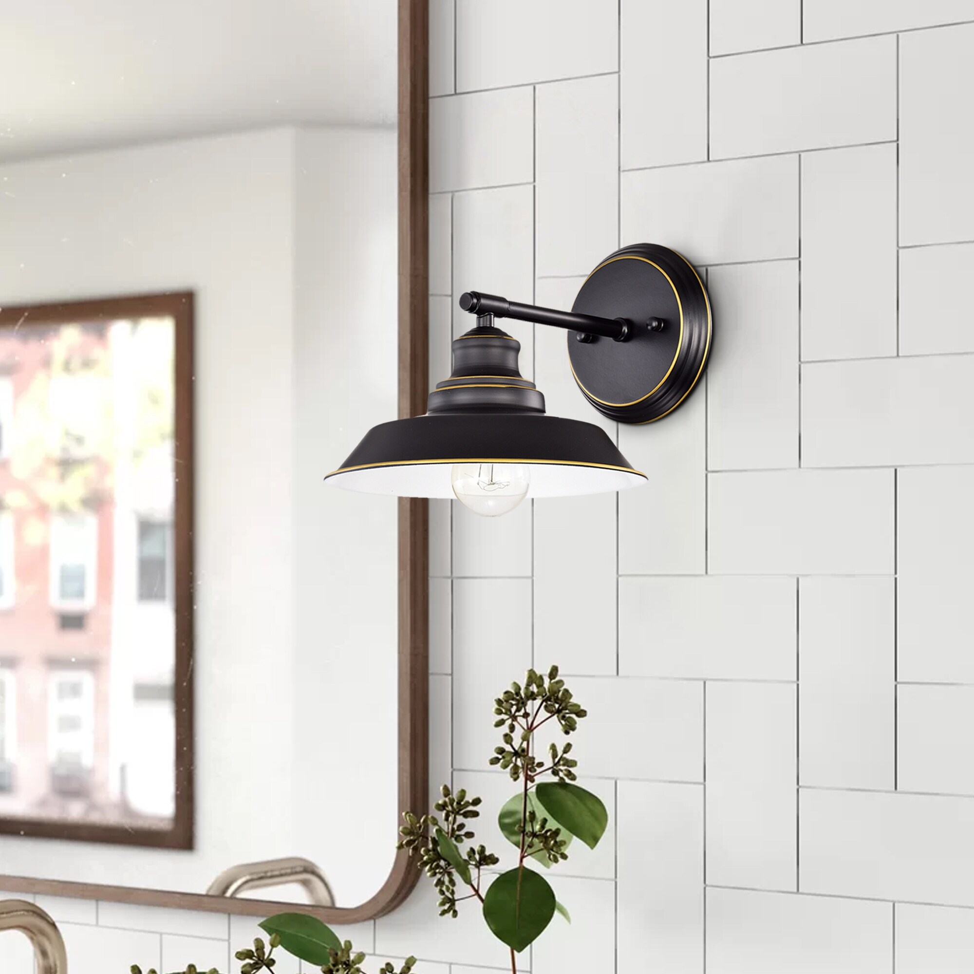 Industrial Outdoor Dimmable Barn Light Fixtures Set of 2，Matte Black - 9*9*11 - Mycitystee