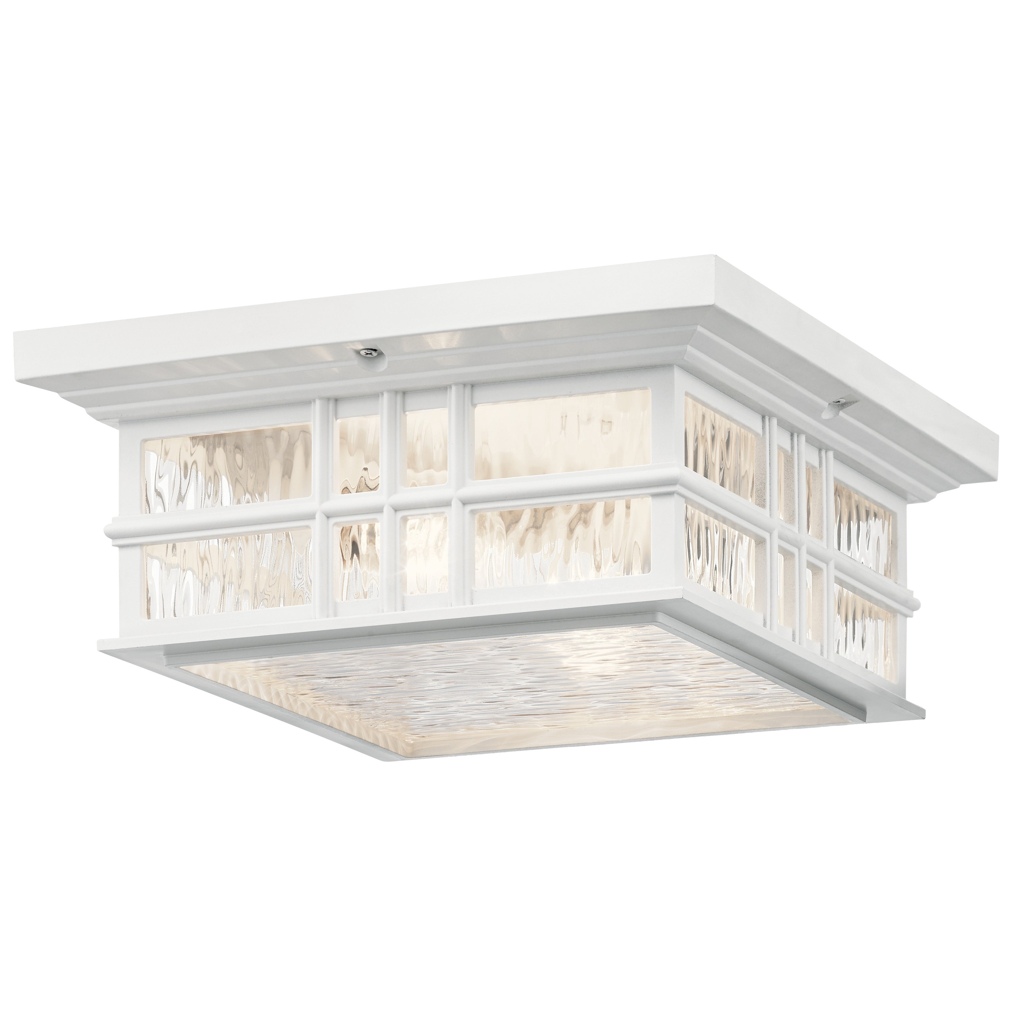 Kichler Beacon Square 2-light White Outdoor Flush Mount - Mycitystee