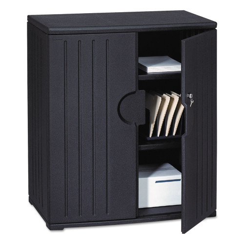 Iceberg Rough n Ready Storage Cabinet， Two-Shelf， 36w x 22d x 46h， Black (92561) - Mycitystee