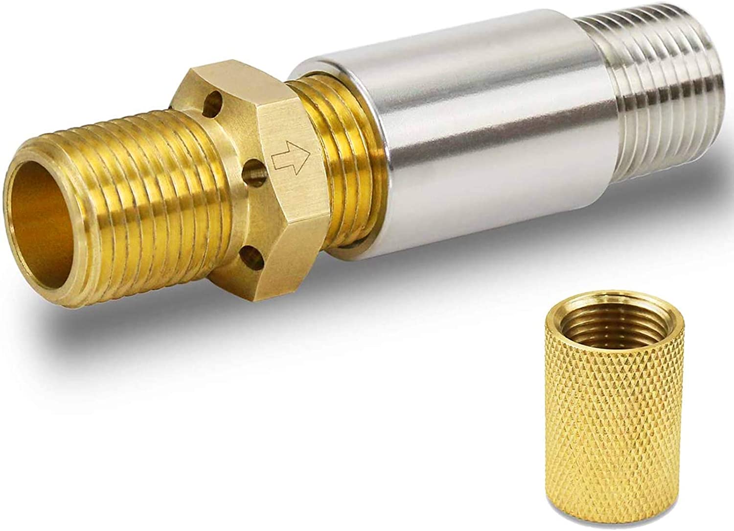 1/2'' Gas Solid Brass Air Mixer Valve 150K BTU fits outdoor, vented and liquid propane Fire Pits, Fireplaces - Mycitystee