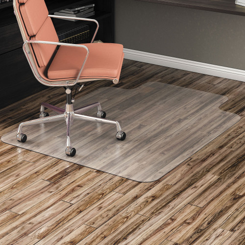 Alera All Day Use Non-Studded Chair Mat for Hard Floors， 36 x 48， Lipped， Clear (MAT3648HFL) - Mycitystee