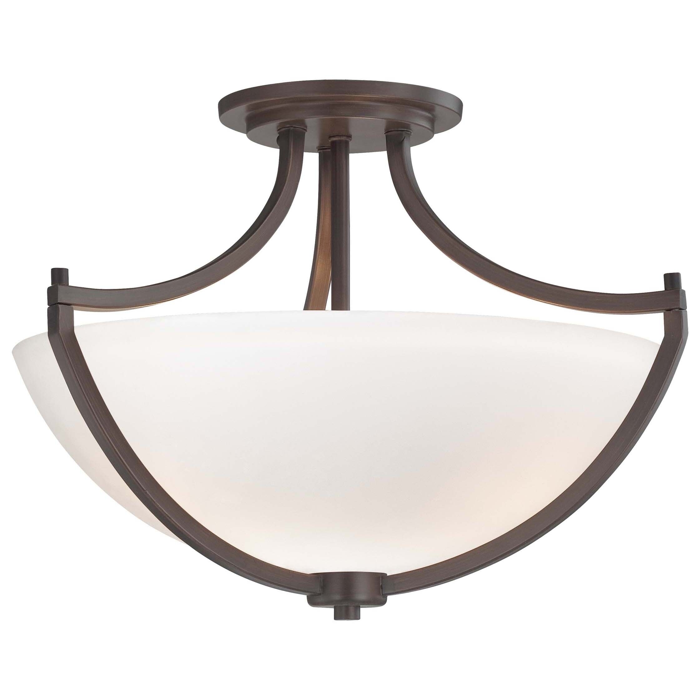 Middlebrook Vintage Bronze 3 Light Semi Flush Mount By Minka Metropolitan - Mycitystee